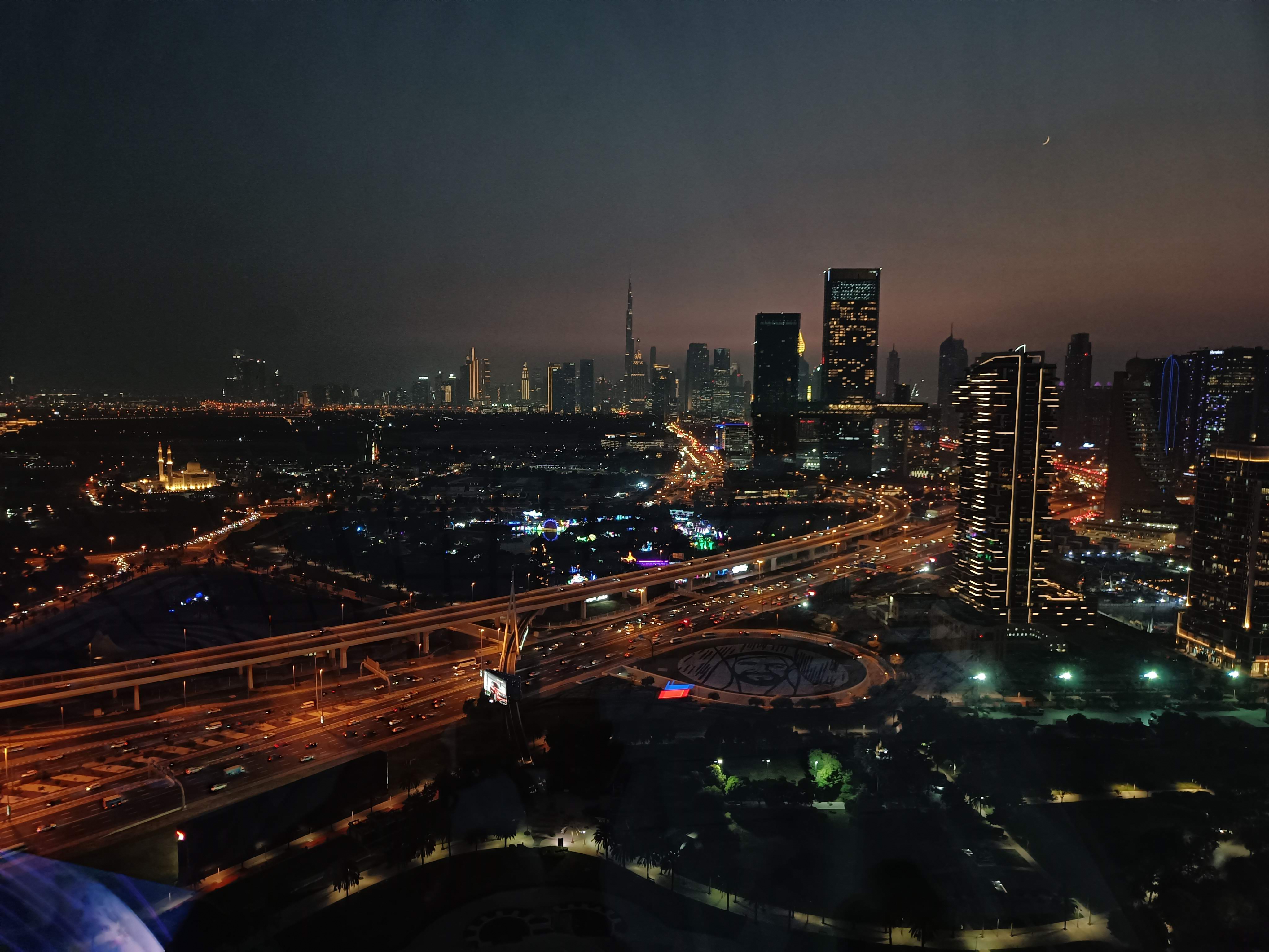 Dubai Frame observation deck with panoramic city views - 48th floor glass walkway overlooking Dubai skyline